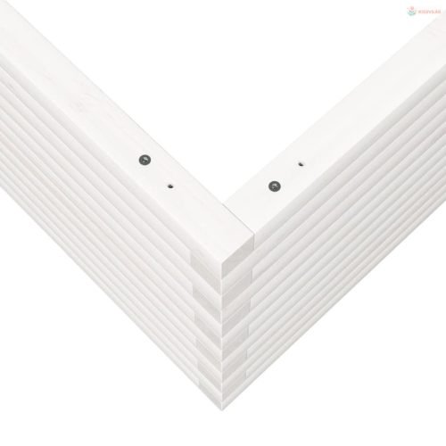 Fehér tömör fenyőfa kerti virágláda 80x80x45,5 cm