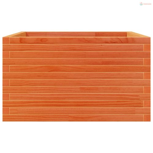 Viaszbarna tömör fenyőfa kerti virágláda 80x80x45,5 cm