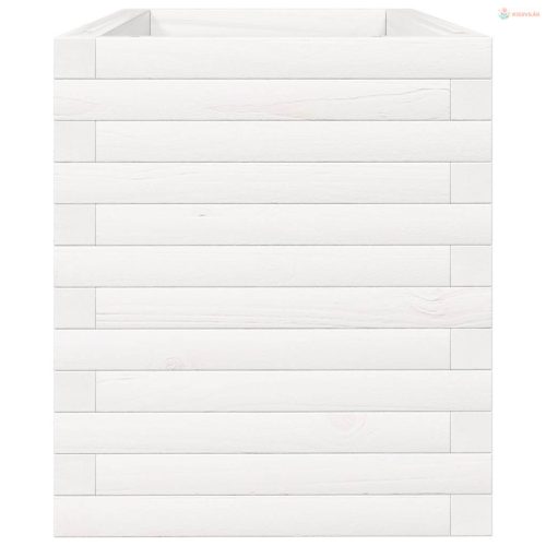 Fehér tömör fenyőfa kerti virágtartó 90 x 40 x 45,5 cm