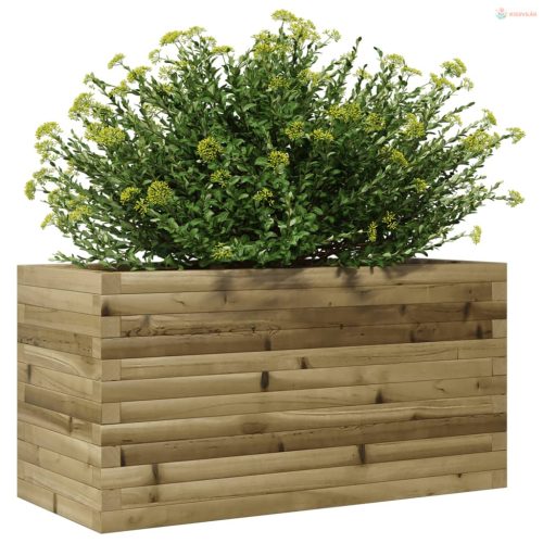 Impregnált fenyőfa kerti virágláda 90 x 40 x 45,5 cm
