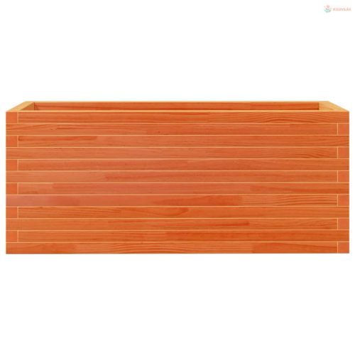 Viaszbarna tömör fenyőfa kerti virágtartó 110 x 40 x 45,5 cm