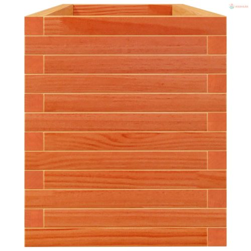 Viaszbarna tömör fenyőfa kerti virágtartó 110 x 40 x 45,5 cm