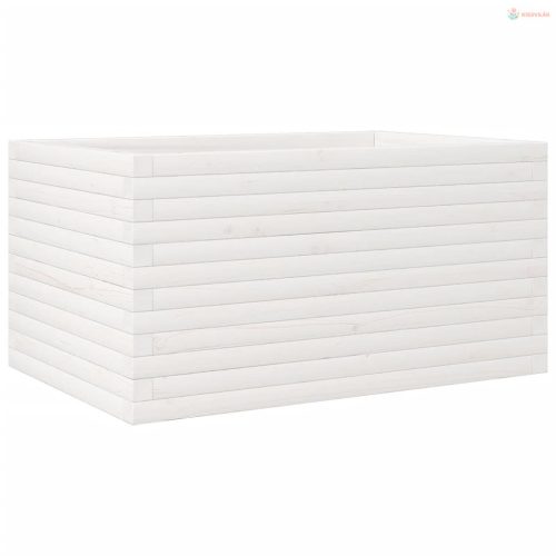 Fehér tömör fenyőfa kerti virágláda 90 x 60 x 45,5 cm