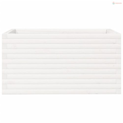 Fehér tömör fenyőfa kerti virágláda 90 x 60 x 45,5 cm