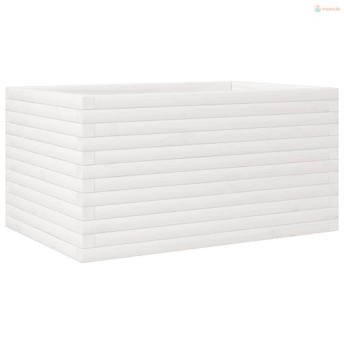 Fehér tömör fenyőfa kerti virágláda 90 x 60 x 45,5 cm