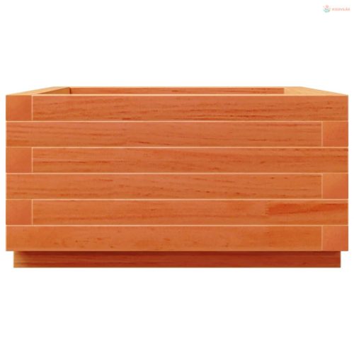 Viaszbarna tömör fenyőfa kerti virágláda 50x50x26,5 cm