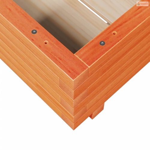 Viaszbarna tömör fenyőfa kerti virágláda 50x50x26,5 cm