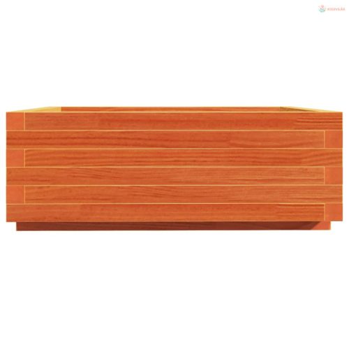 Viaszbarna tömör fenyőfa kerti virágláda 70x70x26,5 cm