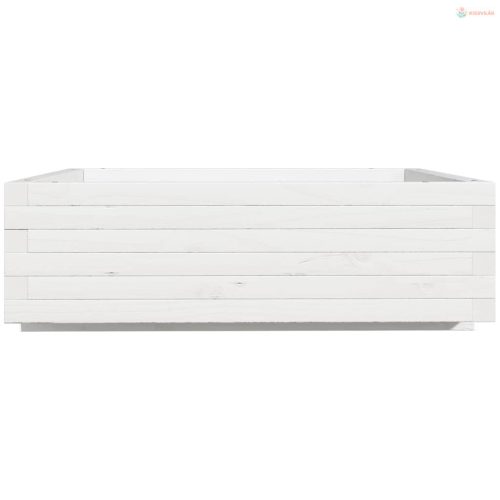 Fehér tömör fenyő virágláda 80x80x26,5 cm