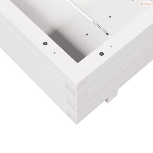 Fehér tömör fenyő virágláda 80x80x26,5 cm