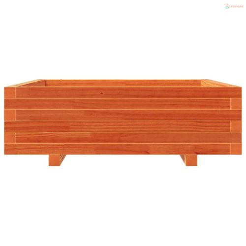 Viaszbarna tömör fenyőfa kerti virágláda 80x80x26,5 cm