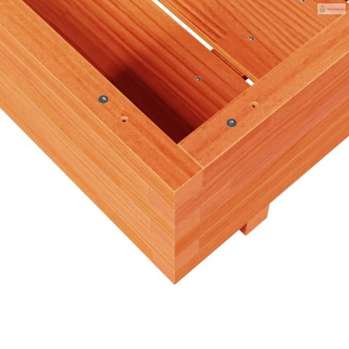 Viaszbarna tömör fenyőfa kerti virágláda 80x80x26,5 cm