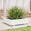Fehér tömör fenyőfa kerti virágláda 90x90x26,5 cm