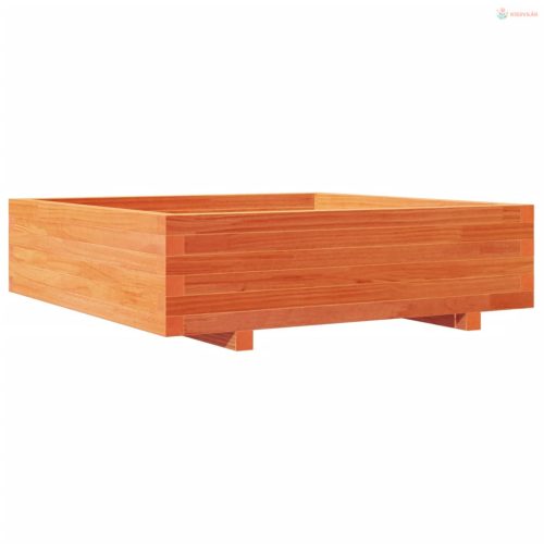 Viaszbarna tömör fenyőfa kerti virágláda 90 x 90 x 26,5 cm