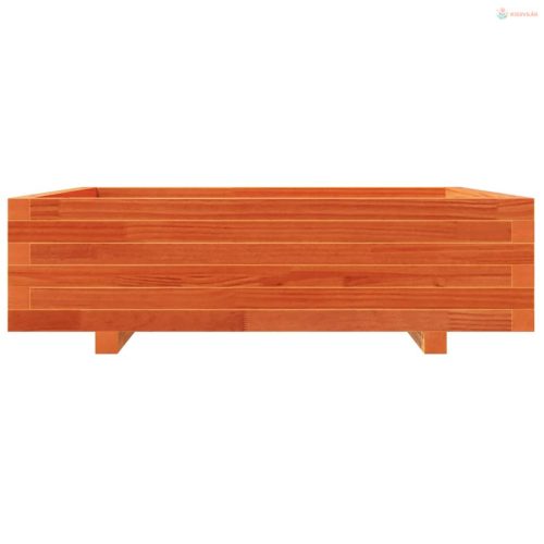 Viaszbarna tömör fenyőfa kerti virágláda 90 x 90 x 26,5 cm