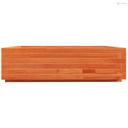 Viaszbarna tömör fenyőfa kerti virágláda 90 x 90 x 26,5 cm