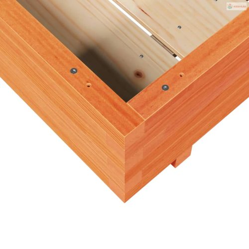 Viaszbarna tömör fenyőfa kerti virágláda 90 x 90 x 26,5 cm