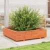 Viaszbarna tömör fenyőfa kerti virágláda 100 x 100 x 26,5 cm