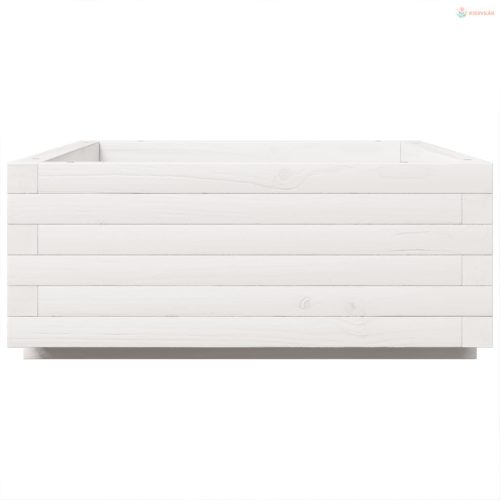 Fehér tömör fenyőfa kerti virágláda 90x60x26,5 cm