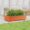 Viaszbarna tömör fenyőfa kerti virágláda 110 x 60 x 26,5 cm