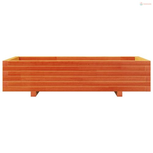 Viaszbarna tömör fenyőfa kerti virágláda 110 x 60 x 26,5 cm