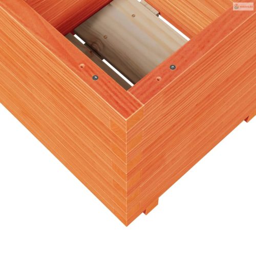 Viaszbarna tömör fenyőfa kerti virágláda 50 x 50 x 49,5 cm