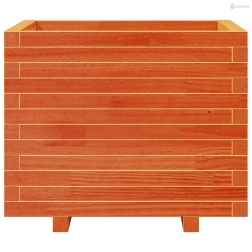 Viaszbarna tömör fenyőfa kerti virágláda 60 x 60 x 49,5 cm
