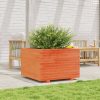 Viaszbarna tömör fenyőfa kerti virágláda 70 x 70 x 49,5 cm