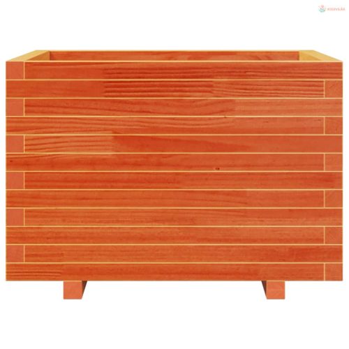 Viaszbarna tömör fenyőfa kerti virágláda 70 x 70 x 49,5 cm