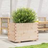Tömör fenyőfa kerti virágtartó 70 x 40 x 49,5 cm