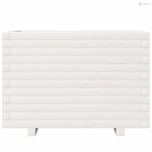 Fehér tömör fenyőfa virágláda 70 x 40 x 49,5 cm