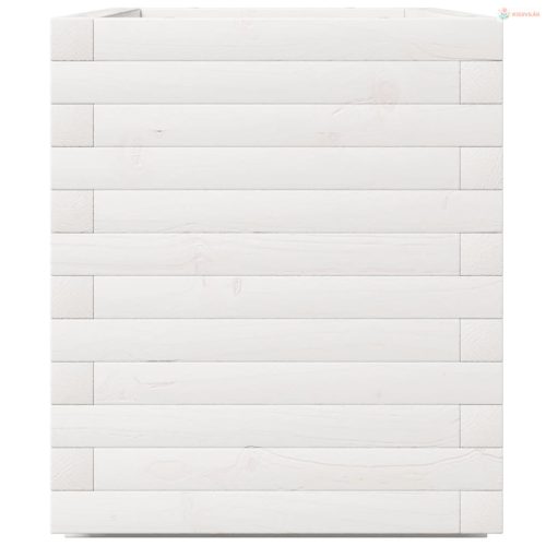 Fehér tömör fenyőfa virágláda 70 x 40 x 49,5 cm