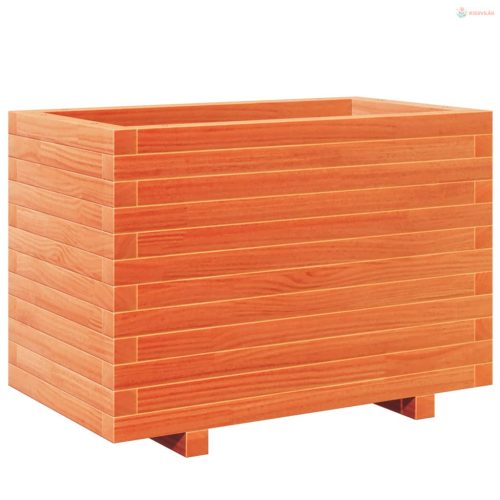 Viaszbarna tömör fenyőfa kerti virágtartó 70 x 40 x 49,5 cm