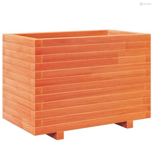 Viaszbarna tömör fenyőfa kerti virágtartó 70 x 40 x 49,5 cm