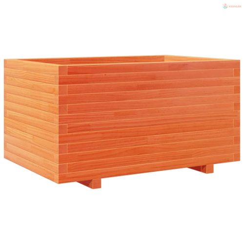 Viaszbarna tömör fenyőfa kerti virágláda 90 x 60 x 49,5 cm