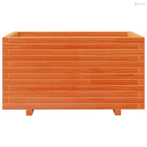 Viaszbarna tömör fenyőfa kerti virágláda 90 x 60 x 49,5 cm