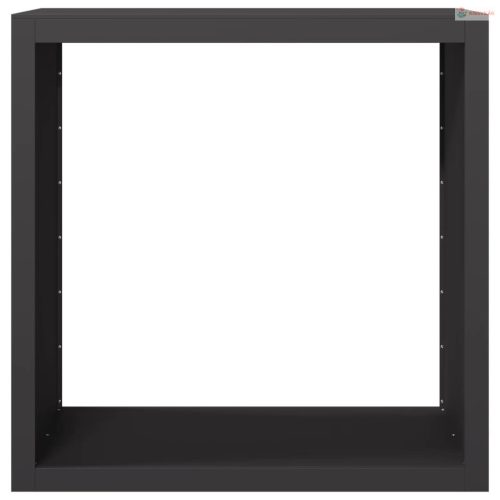 Fekete acél tűzifatároló 100 x 40 x 100 cm