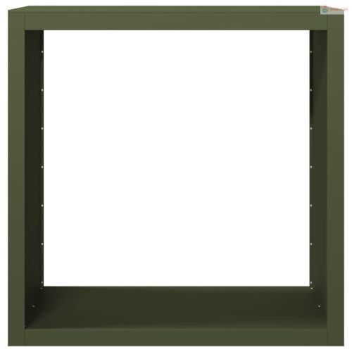 Zöld acél tűzifatároló 100 x 40 x 100 cm