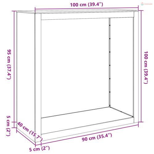 Zöld acél tűzifatároló 100 x 40 x 100 cm