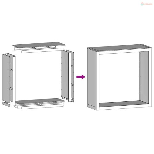 Horganyzott acél tűzifatároló 100 x 40 x 100 cm