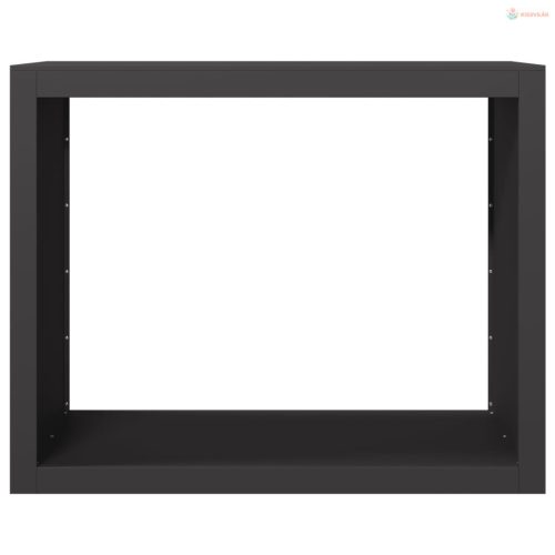 Fekete acél tűzifatároló 100 x 40 x 80 cm