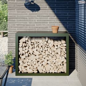 Zöld acél tűzifatároló 100 x 40 x 80 cm