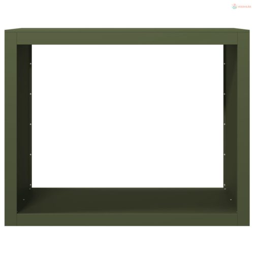 Zöld acél tűzifatároló 100 x 40 x 80 cm