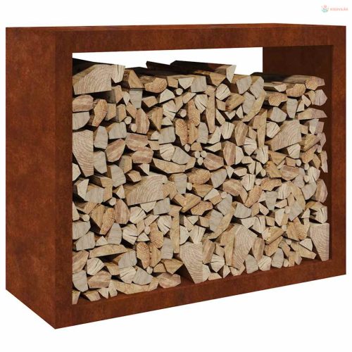 Tűzifa állvány 100x40x80 cm időjárásálló acélból