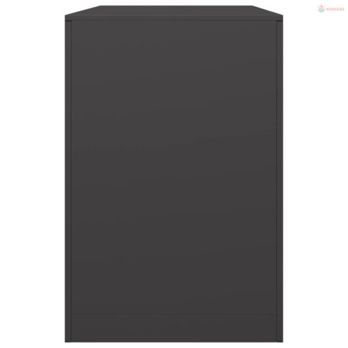 Fekete acél tűzifatároló 100 x 40 x 60 cm