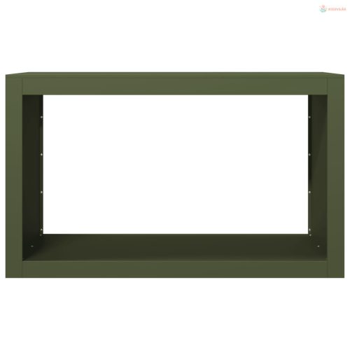 Zöld acél tűzifatároló 100 x 40 x 60 cm