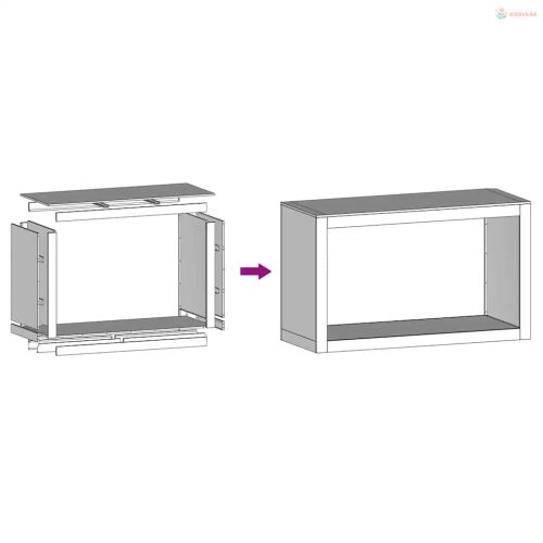 Horganyzott acél tűzifatároló 100 x 40 x 60 cm