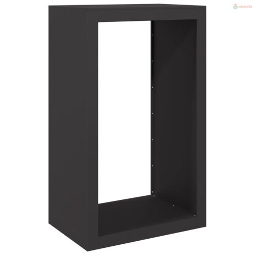 Fekete acél tűzifatároló 60 x 40 x 100 cm