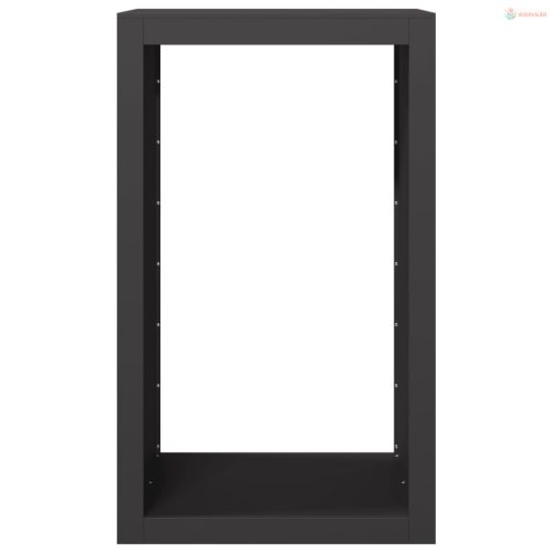 Fekete acél tűzifatároló 60 x 40 x 100 cm