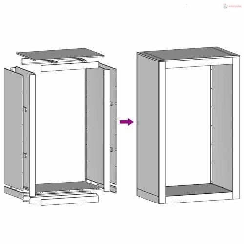 Zöld acél tűzifatároló 60 x 40 x 100 cm